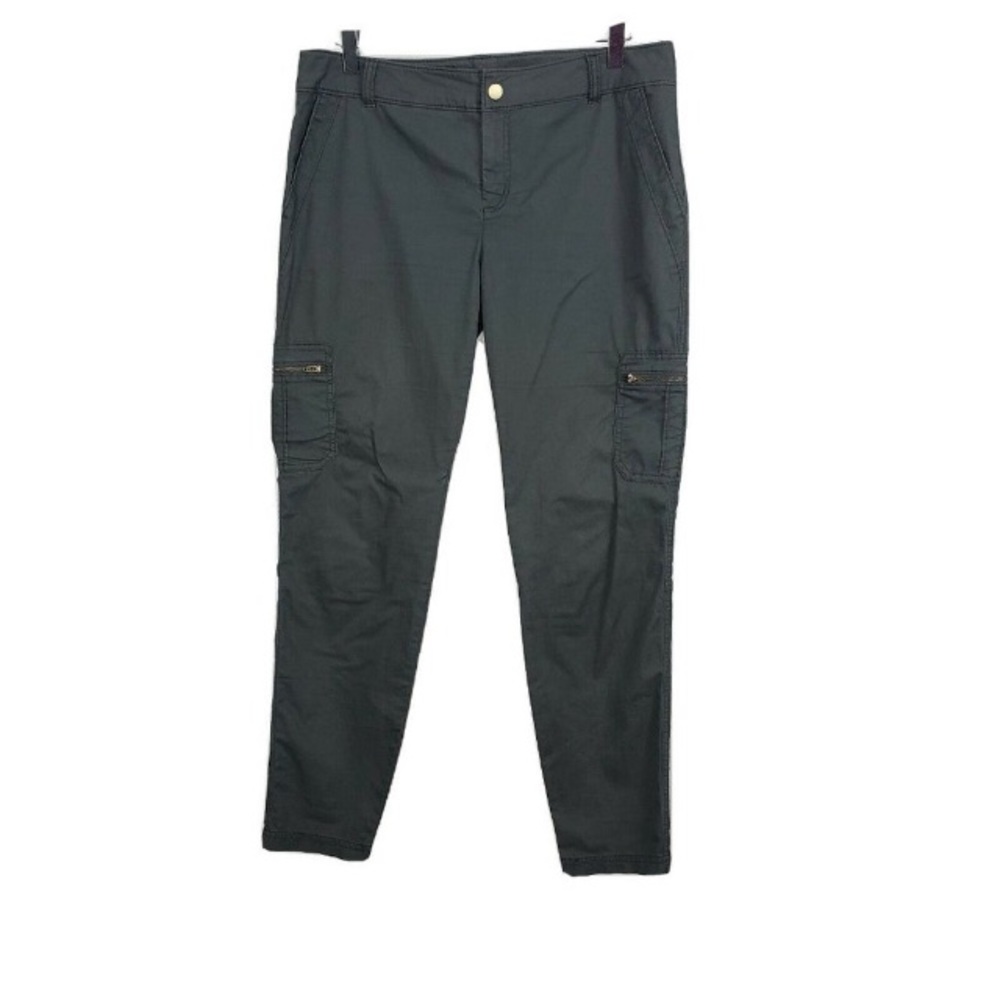 Athleta Chelsea Cargo Pants Zippered Pockets Gray Athletic Casual 12 Tall